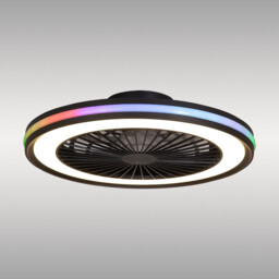 Gamer 60W LED Dimmable White/RGB Ceiling Light With Built-In 26W DC Reversible Fan, c/w Remote Control, 4200lm, Black - thumbnail 2