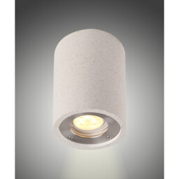 Levi Round Spotlight, 1 x GU10 (Max 12W), IP65, White Concrete, 2yrs Warranty - thumbnail 2