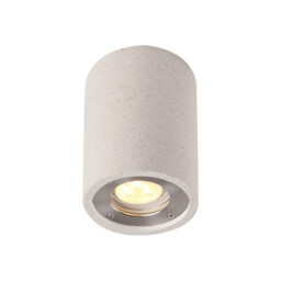 Levi Round Spotlight, 1 x GU10 (Max 12W), IP65, White Concrete, 2yrs Warranty - thumbnail 1