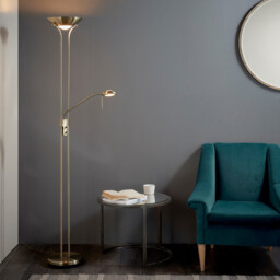 Rome Mother and Child Floor Lamp Antique Brass, Opal Glass, G9 - thumbnail 2