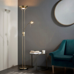 Rome Mother and Child Floor Lamp Antique Brass, Opal Glass, G9 - thumbnail 3
