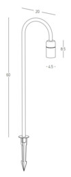 Zambelis 60cm Outdoor Spike Dark Brown LED 3000K IP65 - thumbnail 5