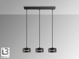 Olaia Bar Pendant Ceiling Light Black, Smoky 3xGX53 3000K 660lm - thumbnail 5