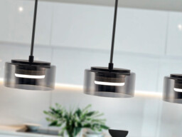 Olaia Bar Pendant Ceiling Light Black, Smoky 3xGX53 3000K 660lm - thumbnail 3