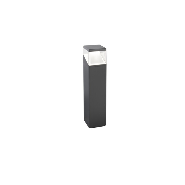 Lock Outdoor Bollard Aluminium Dark Grey White, LED 12W 1047Lm IP54 3000K/4000K AC Driver Included - image 1