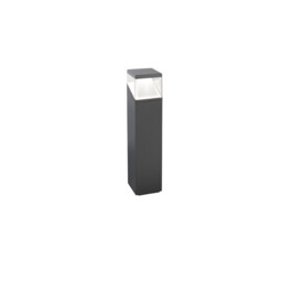 Lock Outdoor Bollard Aluminium Dark Grey White, LED 12W 1047Lm IP54 3000K/4000K AC Driver Included
