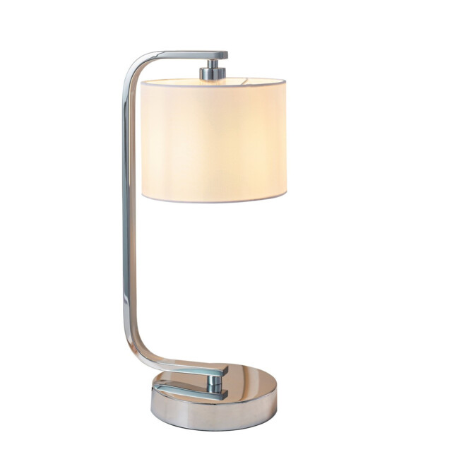 Canning Table Lamp Chrome, White Silk Effect, E14 - image 1