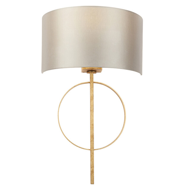 Trento Wall Lamp Antique Gold Leaf & Mink Satin Fabric - image 1