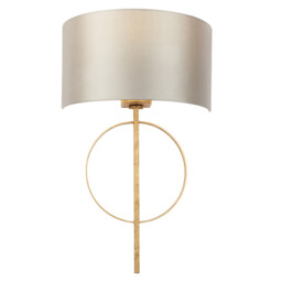 Trento Wall Lamp Antique Gold Leaf & Mink Satin Fabric - thumbnail 1