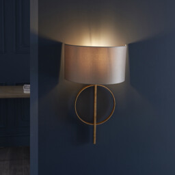 Trento Wall Lamp Antique Gold Leaf & Mink Satin Fabric - thumbnail 5