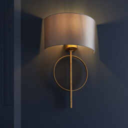 Trento Wall Lamp Antique Gold Leaf & Mink Satin Fabric - thumbnail 3