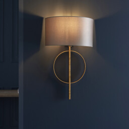 Trento Wall Lamp Antique Gold Leaf & Mink Satin Fabric - thumbnail 2