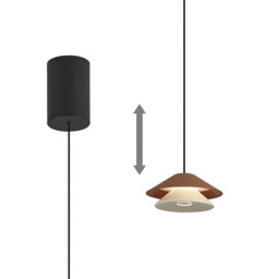 Piccola 13cm Rise & Fall Pendant, 5W LED, 3000K, 550lm, Brown, 3yrs Warranty - thumbnail 1
