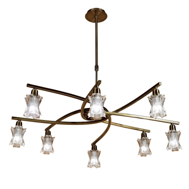 Alaska Pendant Convertible To Semi Flush 8 Light L1/SGU10, Antique Brass - image 1