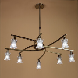Alaska Pendant Convertible To Semi Flush 8 Light L1/SGU10, Antique Brass - thumbnail 2