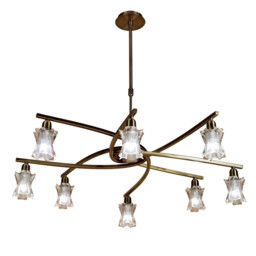 Alaska Pendant Convertible To Semi Flush 8 Light L1/SGU10, Antique Brass - thumbnail 1