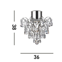 1 Light Bathroom Chandelier Chrome, K5 Crystals IP44, GU10 - thumbnail 3