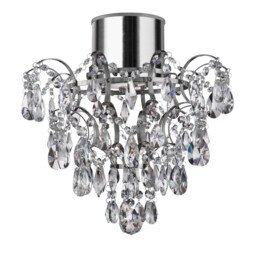 1 Light Bathroom Chandelier Chrome, K5 Crystals IP44, GU10 - thumbnail 2