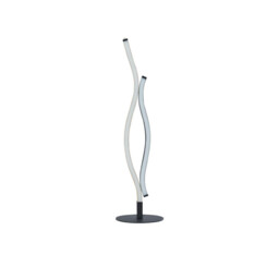 Bloom Swirl LED Table Lamp, Black With Wood Effect - thumbnail 3