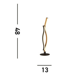 Bloom Swirl LED Table Lamp, Black With Wood Effect - thumbnail 5