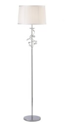 Willow Floor Lamp with White Shade 1 Light Polished Chrome, Crystal - thumbnail 3
