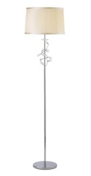 Willow Floor Lamp with White Shade 1 Light Polished Chrome, Crystal - thumbnail 5