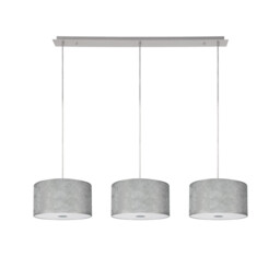 Baymont Polished Chrome 3 Light E27 Linear Pendant With 30cm x 17cm Silver Leaf Shade 2m - thumbnail 5