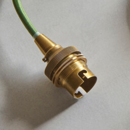 Eltham Brushed Aged Brass, Green Flex Pendant Light with Cotswold Green Fabric Zigzag Shade 40cm B22 - thumbnail 5