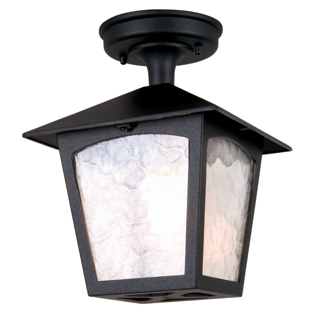 York 1 Light Outdoor Ceiling Lantern Black, E27 - image 1