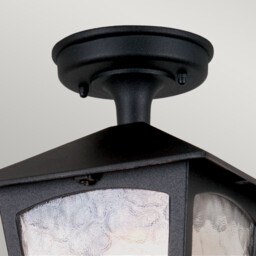 York 1 Light Outdoor Ceiling Lantern Black, E27 - thumbnail 2