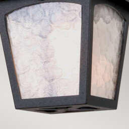 York 1 Light Outdoor Ceiling Lantern Black, E27 - thumbnail 3