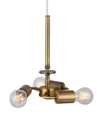 Baymont Antique Brass 3m 3 Light E27 Universal Ceiling Pendant, Suitable For A Vast Selection Of Shades - thumbnail 5