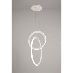 Kitesurf Double Loop Pendant, 48W LED, 3000K, 3840lm, White, 3yrs Warranty - thumbnail 2