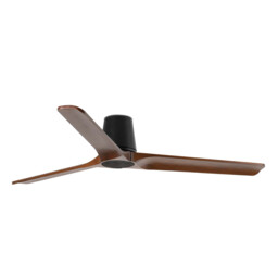 Heywood Tub 132cm Ceiling Fan Black, Walnut Blades