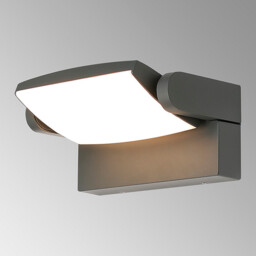 Hood Wall Lamp, 12W LED, 3000K, 1100lm, IP65, Dark Grey, 3yrs Warranty - thumbnail 2