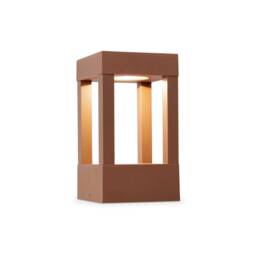 Agra LED Outdoor Pedestal Light Rust Brown IP54 - thumbnail 1