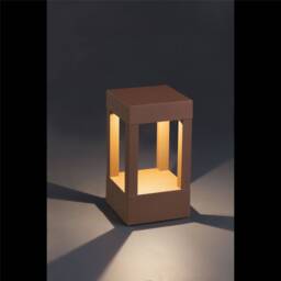 Agra LED Outdoor Pedestal Light Rust Brown IP54 - thumbnail 2