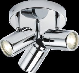 GU10 Triple Spotlight - Chrome 230V IP44 20W - thumbnail 1