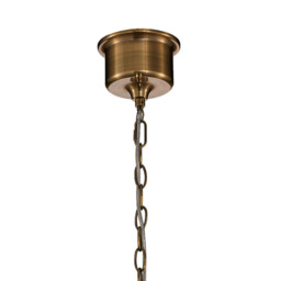 Vintage 26cm Bell Pendant, 1 Light E27, Antique Brass/Amber Glass - thumbnail 5