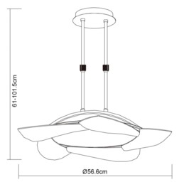 Mistral Telescopic 30W LED Round 3000K, 2700lm, Polished Chrome, Frosted Acrylic - thumbnail 2