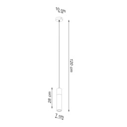 Zane Slim Pendant Ceiling Light Concrete Grey, Natural Wood - thumbnail 5