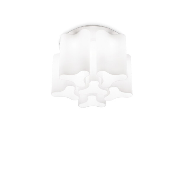 Compo  6 Light Small Ceiling Flush Light White, E27