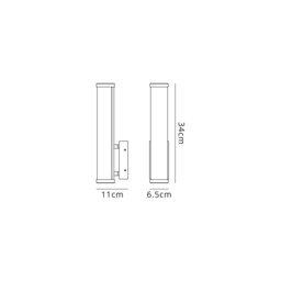 Glen Wall Lamp Small, 9W LED, 4000K, 621lm, IP44, Sand Black - thumbnail 2