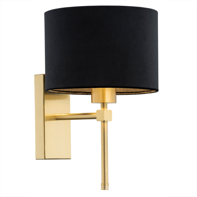 Abbano Wall Lamp With Shade Black, Brushed Brass - image 1