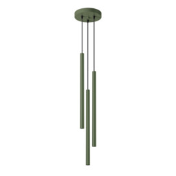 Pastelo Modern Cluster Drop Pendant Lamp 3 Light Olive Green