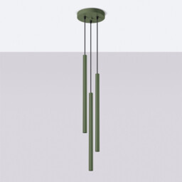 Pastelo Modern Cluster Drop Pendant Lamp 3 Light Olive Green - thumbnail 2