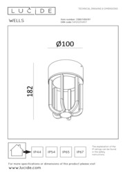 Lucide WELLS - Flush ceiling light Indoor/Outdoor - Ø 10 cm - LED - 1x8W 2700K - IP54 - Rust Brown - Essential - thumbnail 5