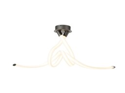 Armonia Semi Flush Ceiling Bow, Dimmable, 50W LED, 3000K, 3750lm, Titanium, Frosted Acrylic