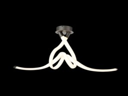 Armonia Semi Flush Ceiling Bow, Dimmable, 50W LED, 3000K, 3750lm, Titanium, Frosted Acrylic - thumbnail 3
