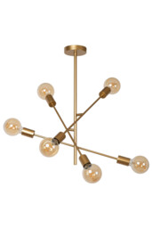 Lucide LESTER - Flush ceiling light - 6xE27 - Matt Gold / Brass - thumbnail 3